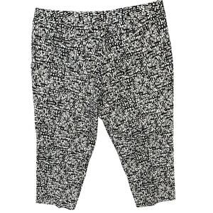 Ruby Rd. Crop Pants Sz 22W Women’s Black White Geometric Design Office Pockets